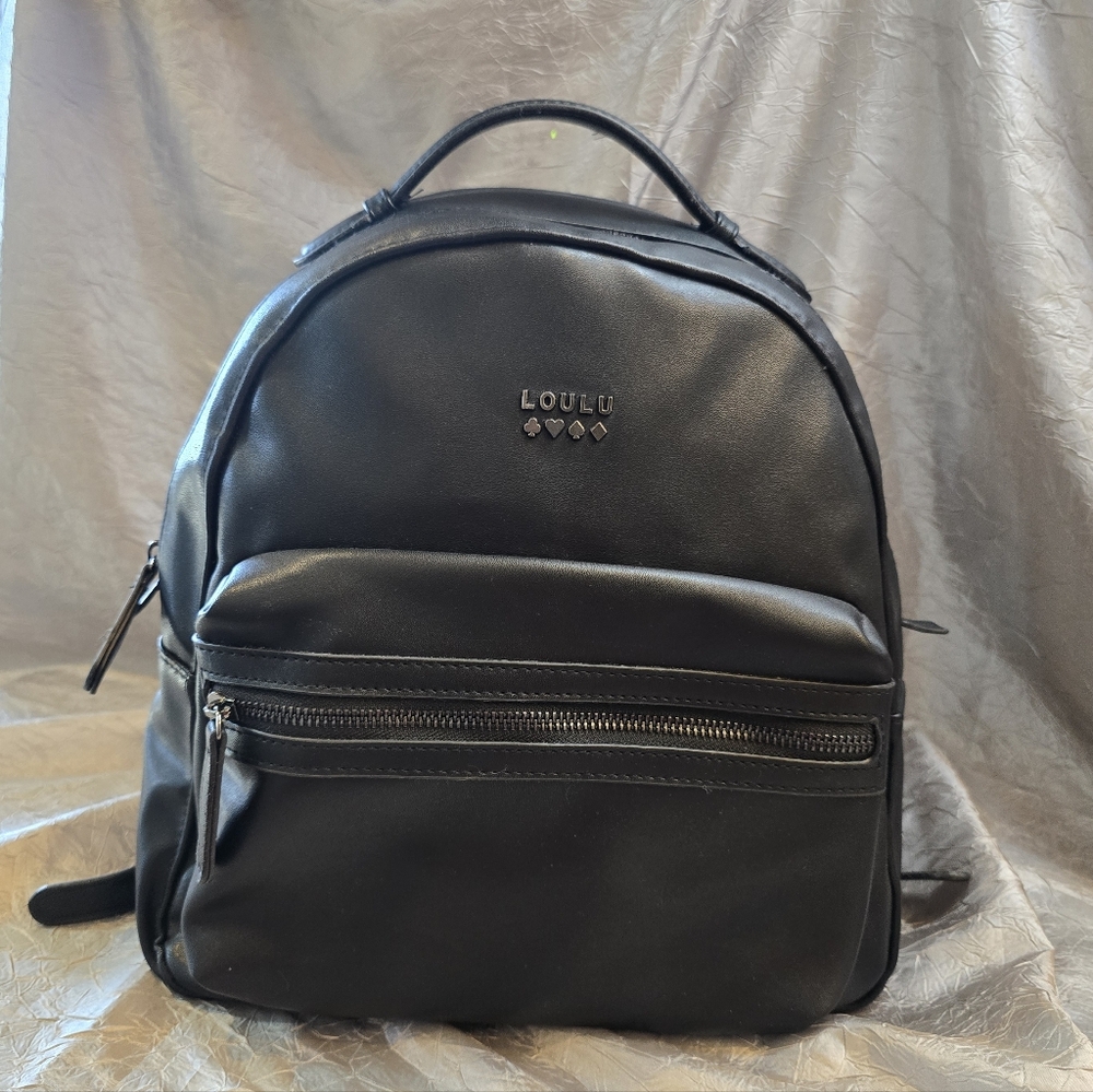 Elegant Black Faux Leather Men's Backpack NWOT - Picture 4 of 5
